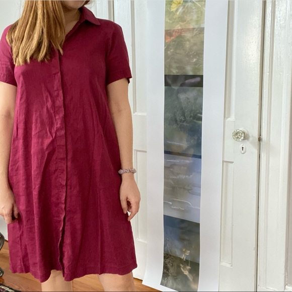 Lafayette 148 linen button down shirt dress - Picture 9 of 9